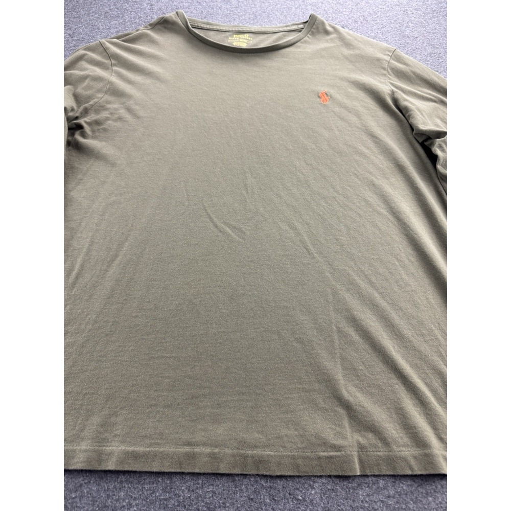 Polo Ralph Lauren T Shirt Mens Size Large Military Green Long Sleeve Crewneck - Picture 6 of 16